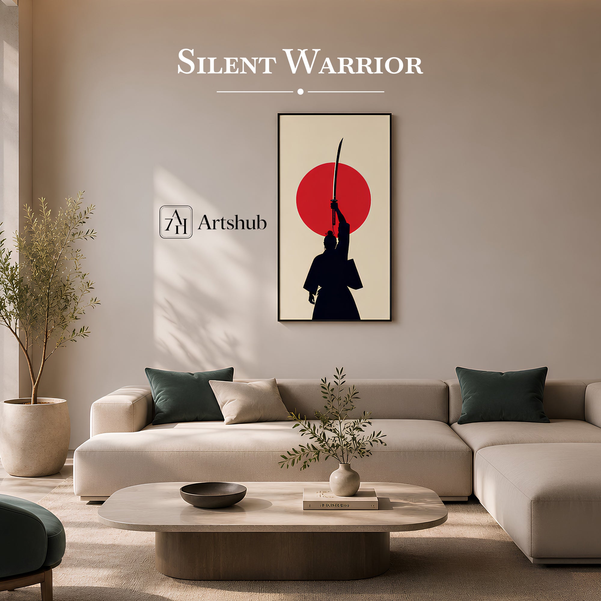 Artshub Silent Warrior – Samurai Vertical Canvas Wall Art